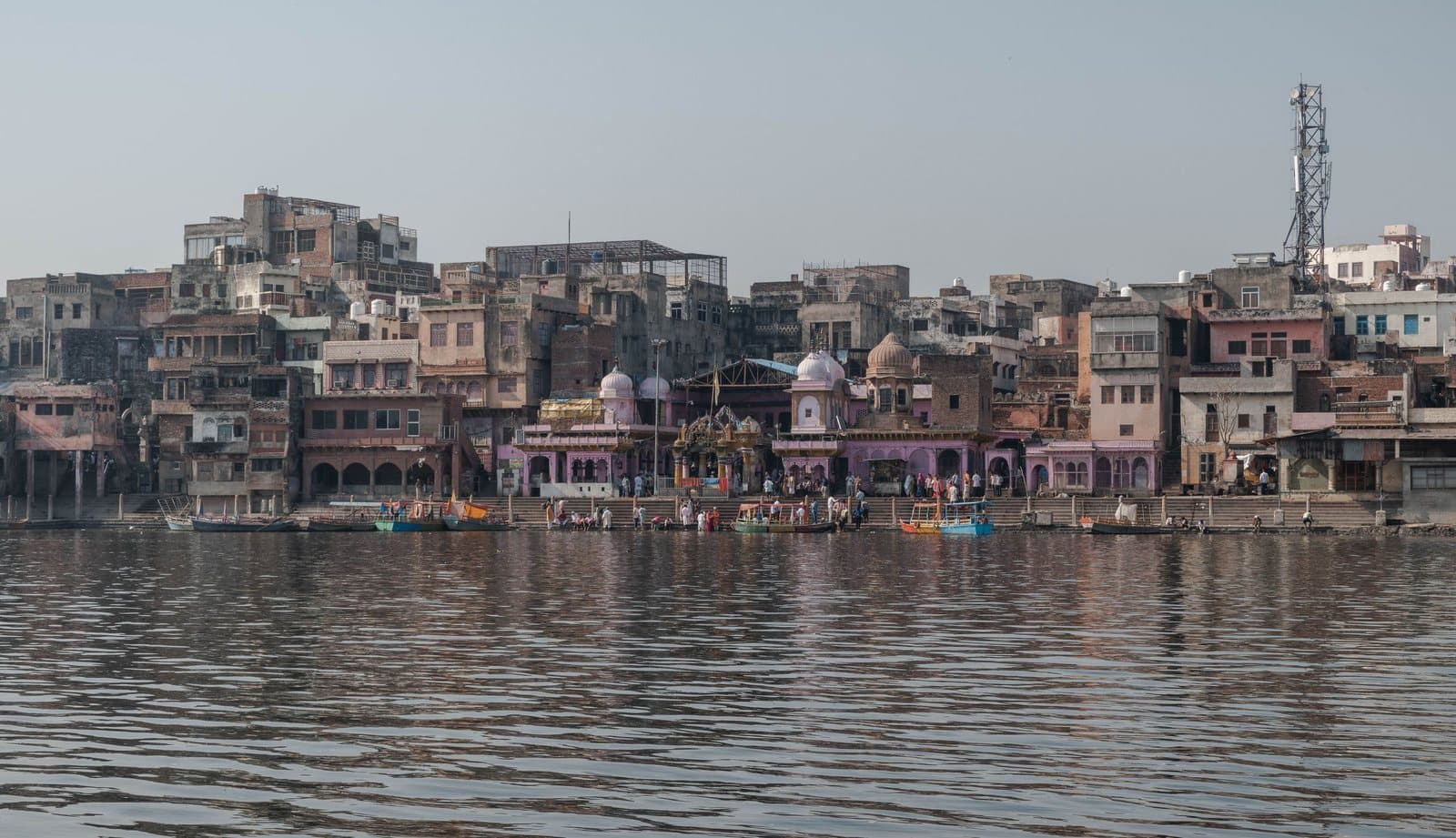 Ghats and old houses along the Yamuna in Mathura
