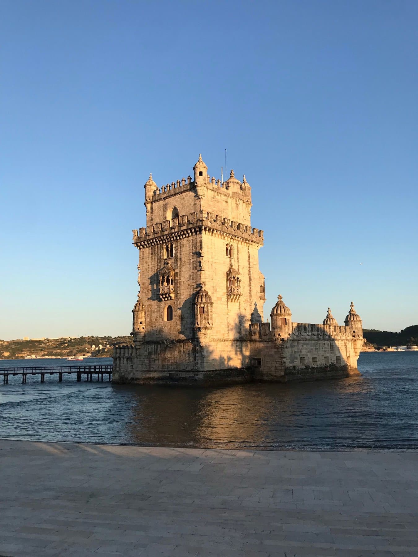 Belém Tower in warm evening light on the Tagus
