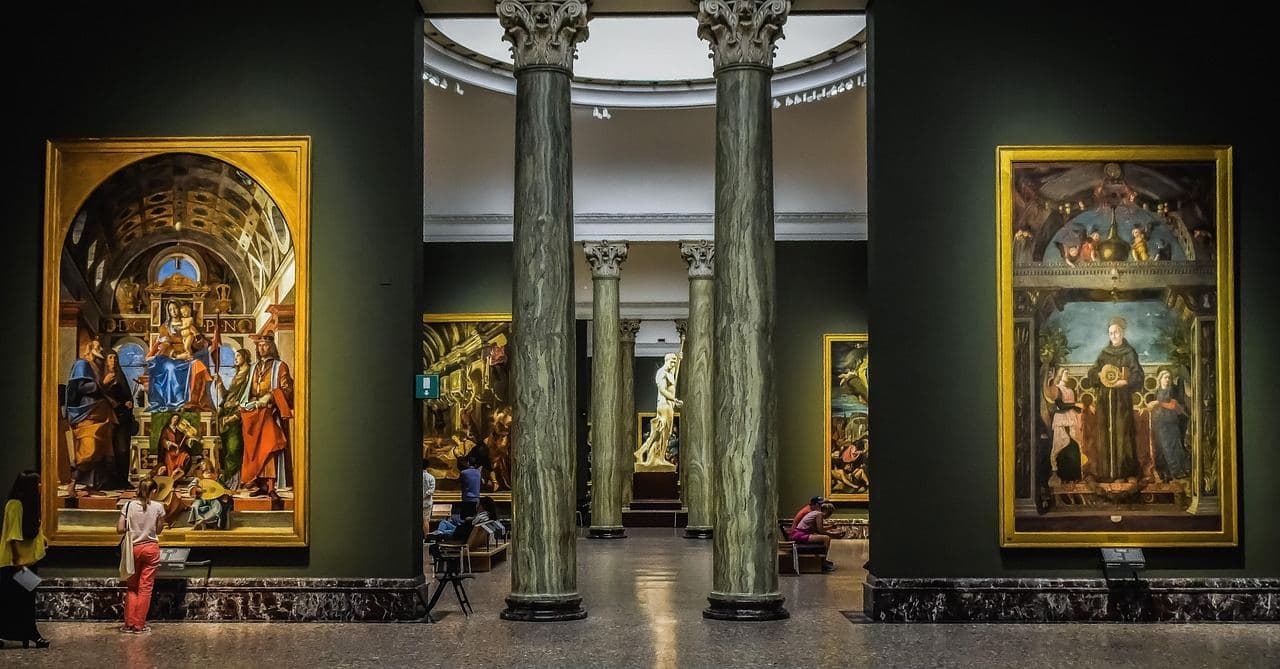Gallery room in the Pinacoteca di Brera