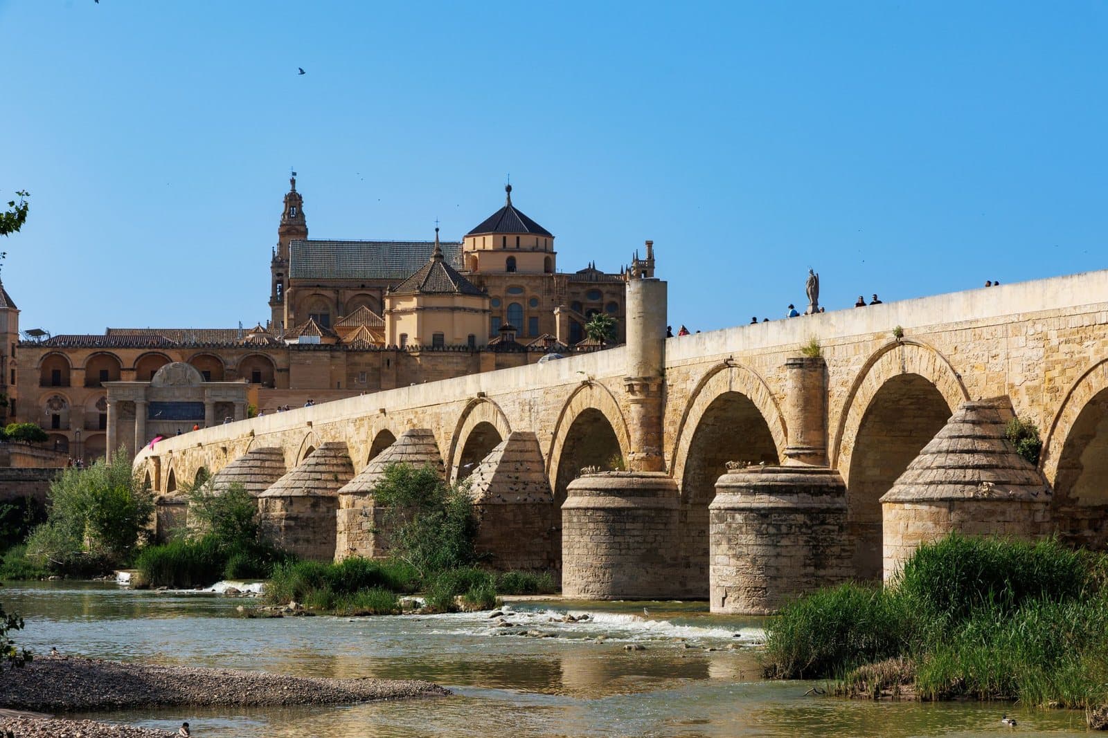 The Roman bridge and the Mezquita across the Guadalquivir in Córdoba