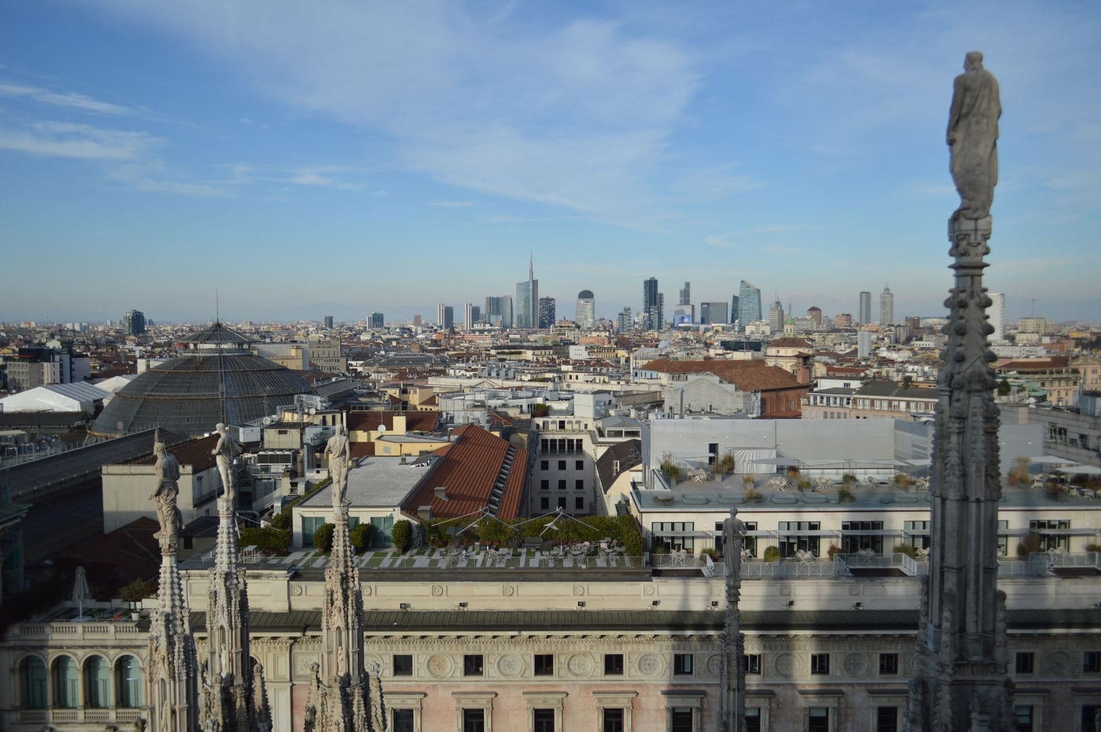 Milan skyline seen from the cathedral terraces