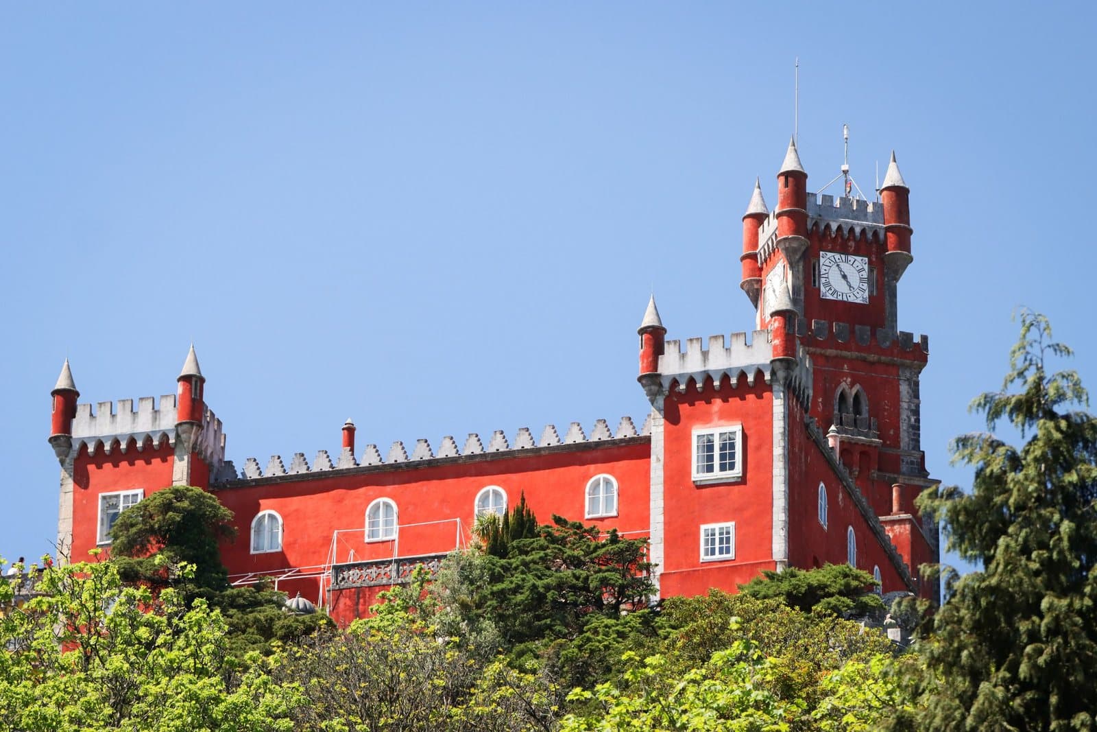 The red clock tower of Pena Palace