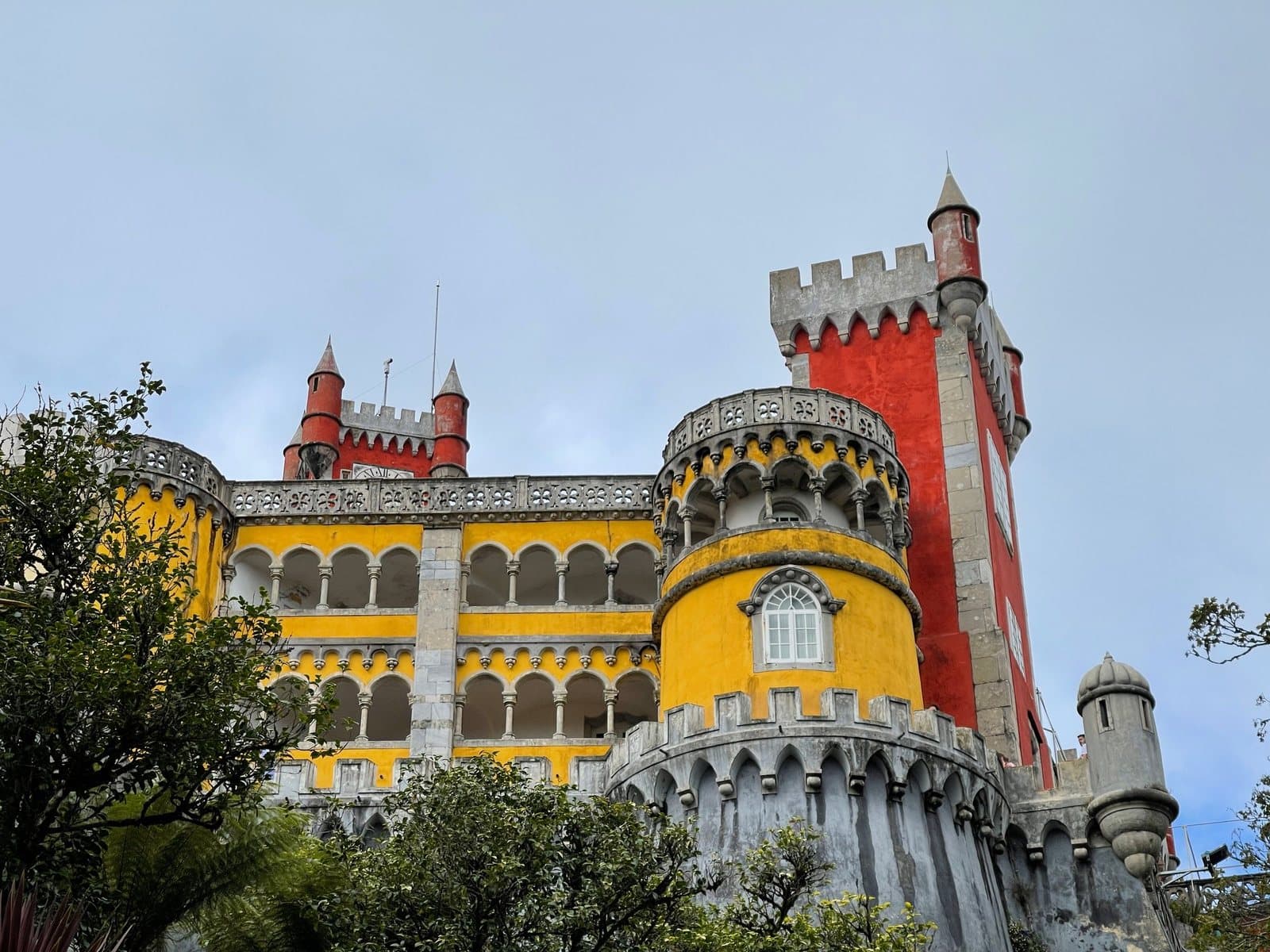 The yellow and red walls and towers of Pena Palace