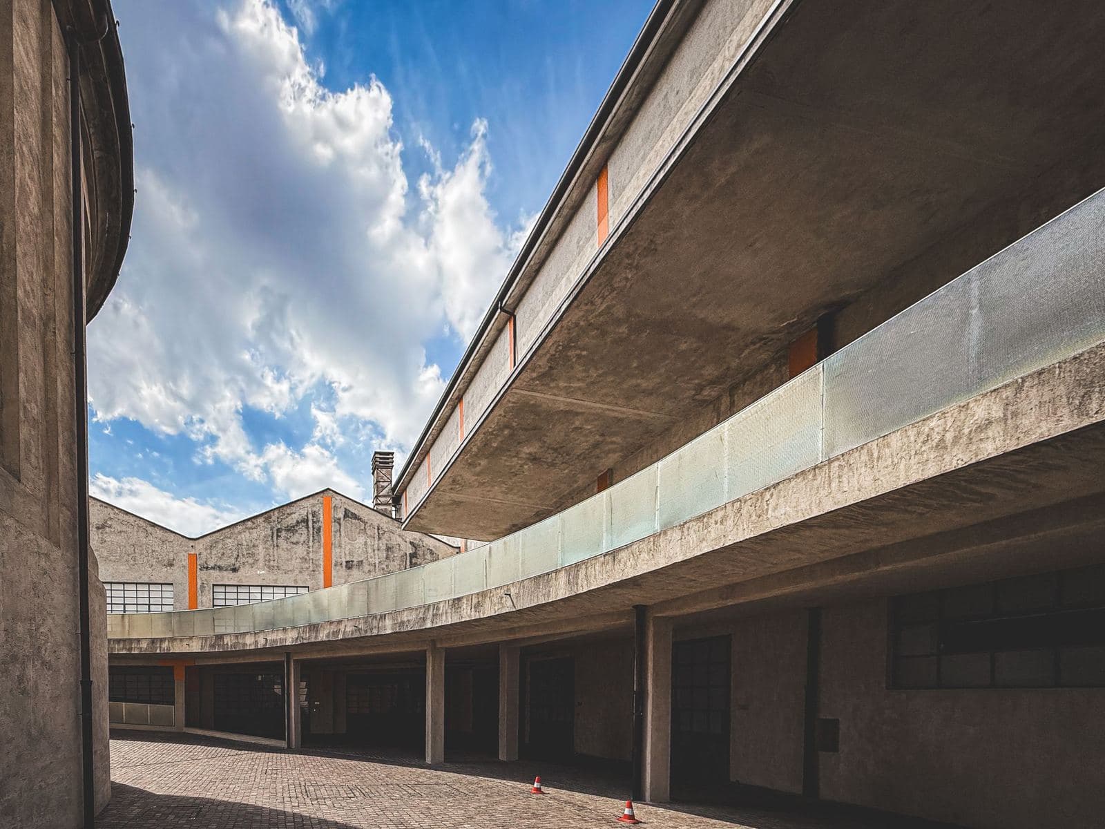 Former distillery buildings at the Fondazione Prada