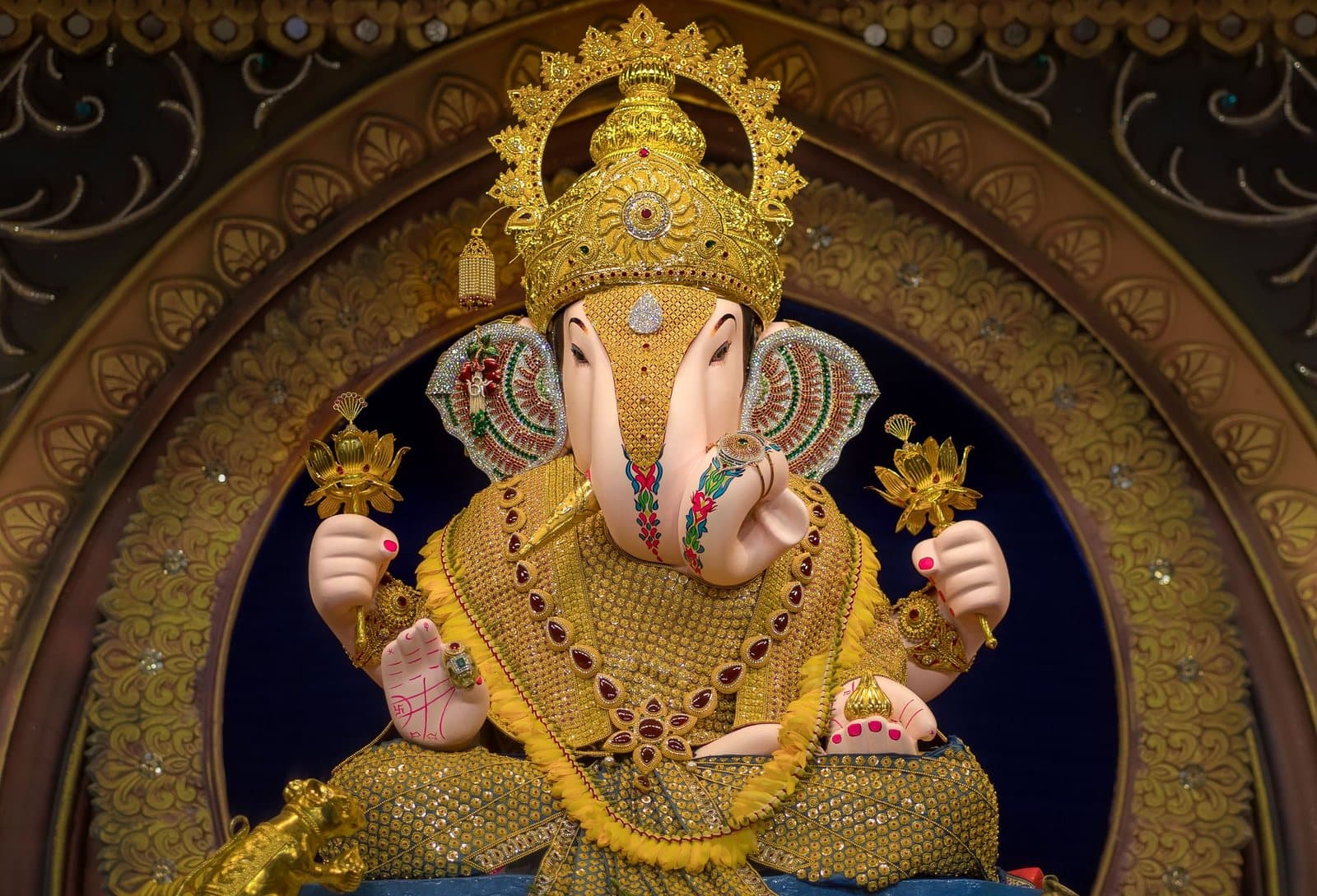 A Ganesh idol in Pune during Ganesh Chaturthi
