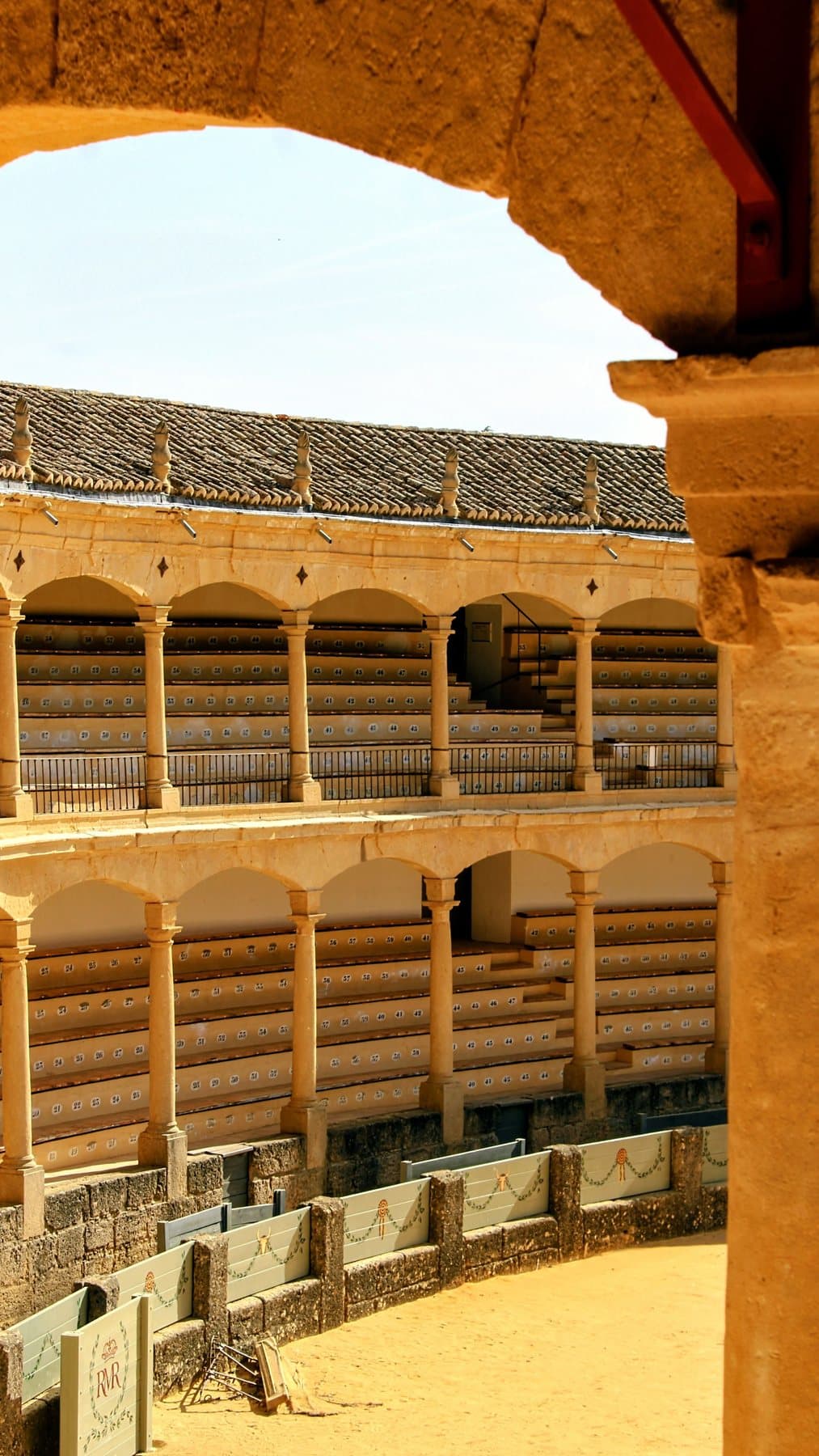 The stone arcades of Ronda's bullring