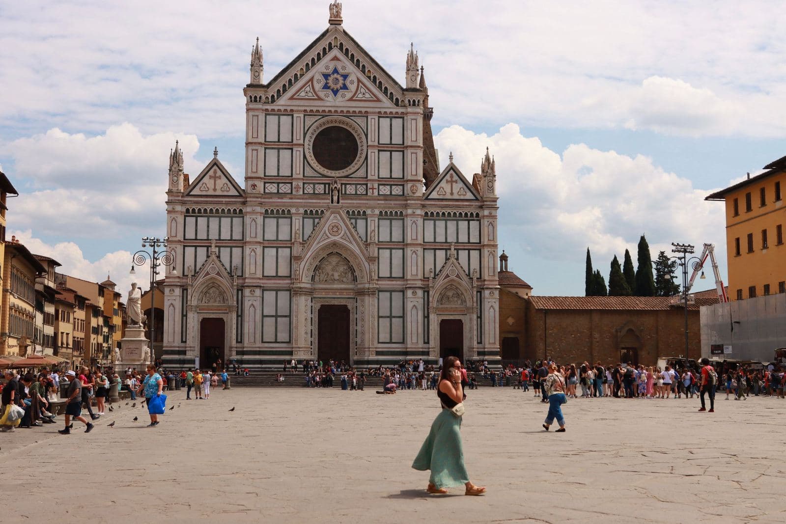 Basilica of Santa Croce and its piazza in Florence