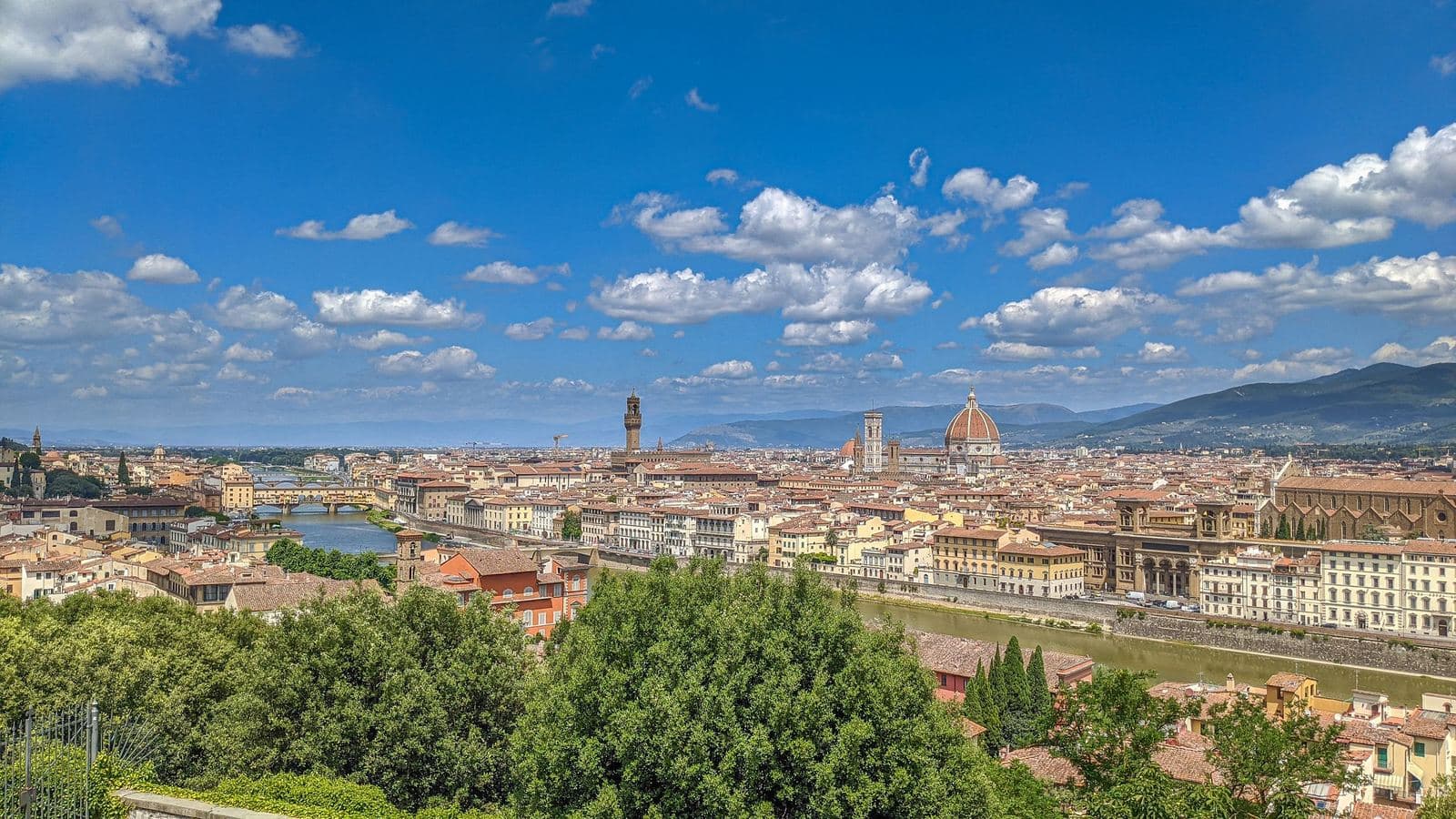 Florence and the Duomo seen from the hills