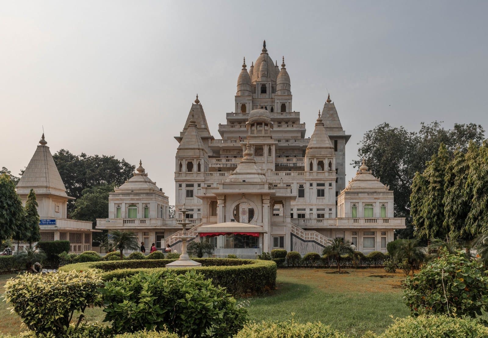 A domed temple and its gardens in Vrindavan