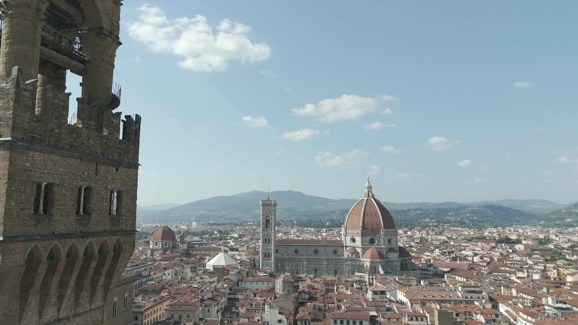 Florence from the Palazzo Vecchio tower, with the Duomo and the hills beyond