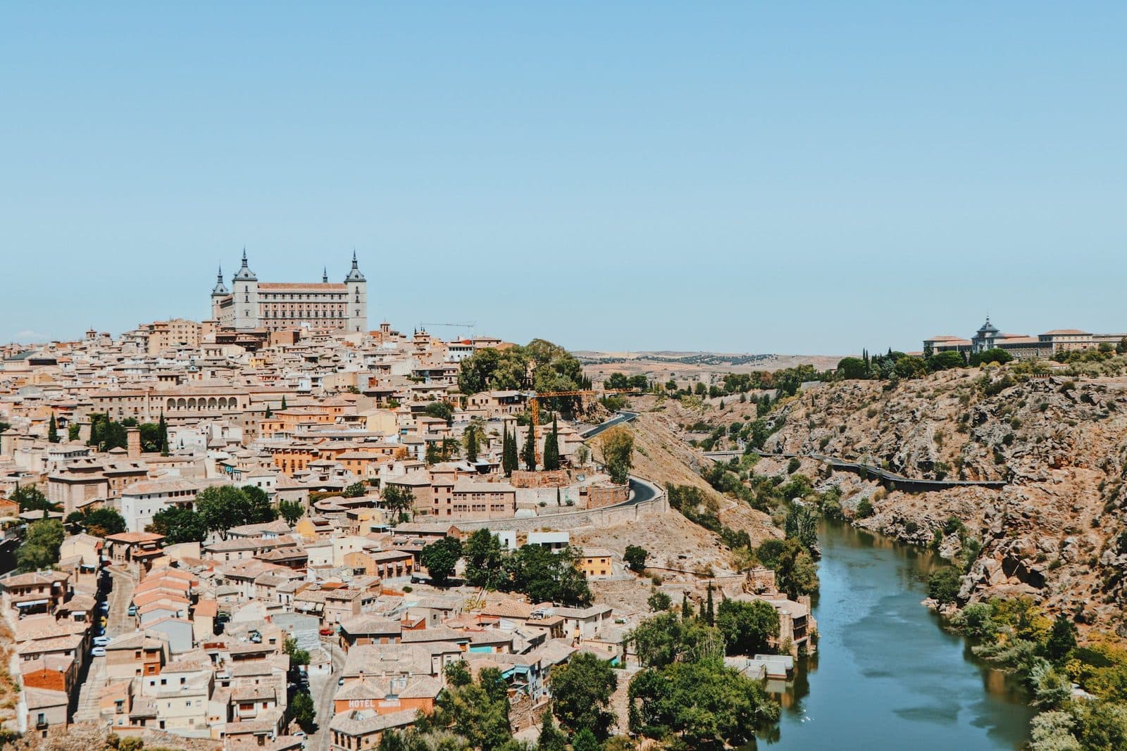 Toledo on its hill above the Tagus, crowned by the Alcázar